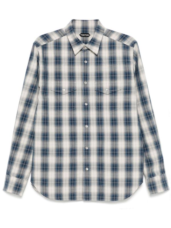 browns TOM FORD Plaid-Check Shirt | Browns Shirts