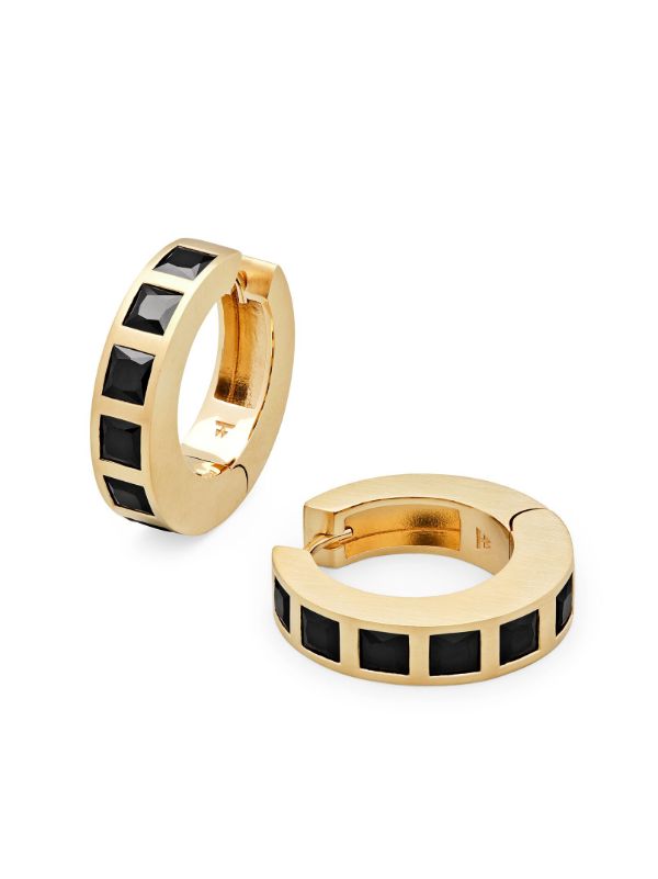 Browns Tom Wood Onyx Hoop Earrings | Browns Earrings