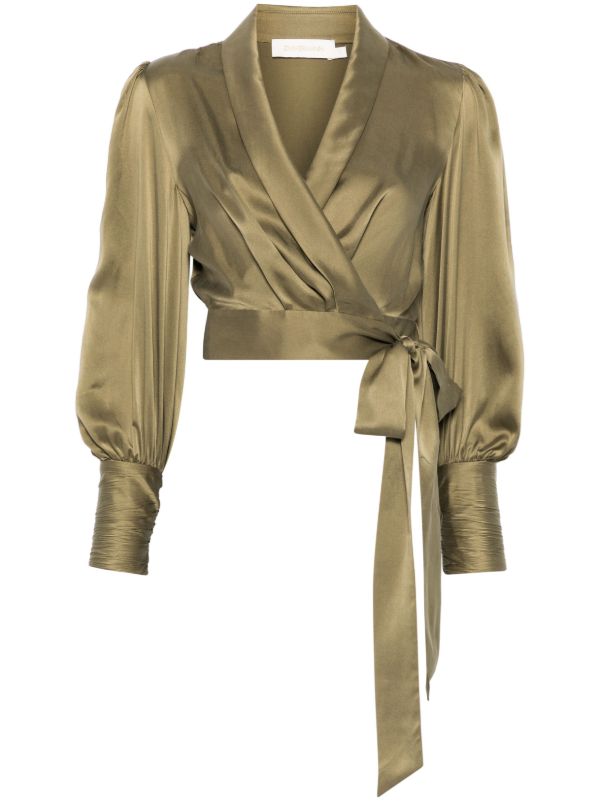 browns ZIMMERMANN Wrap Silk Blouse | Browns Blouses