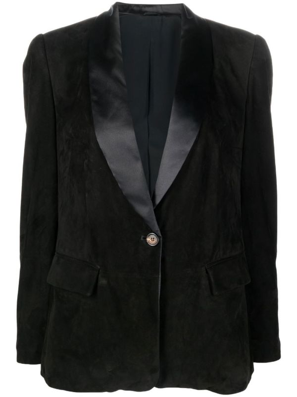 browns Brunello Cucinelli Black Single-Breasted Tailored Blazer | Browns Suit Jackets