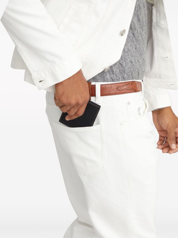 Browns Brunello Cucinelli Black Stitch-detail Leather Cardholder | Browns Wallets & Billfolds