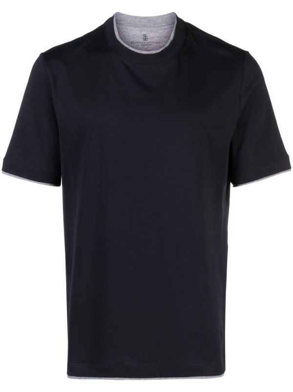 browns Brunello Cucinelli Blue Double-Layer Cotton T-shirt | Browns T-Shirts
