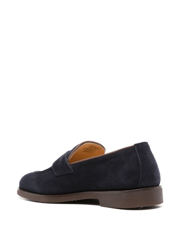 Browns Brunello Cucinelli Blue Suede Penny Loafers | Browns Loafers