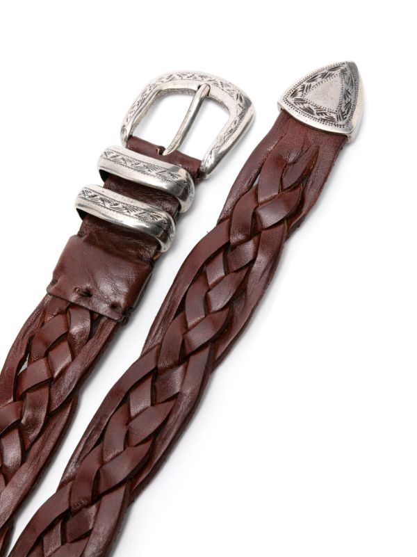 Browns Brunello Cucinelli Brown Braided Leather Belt | Browns Belts