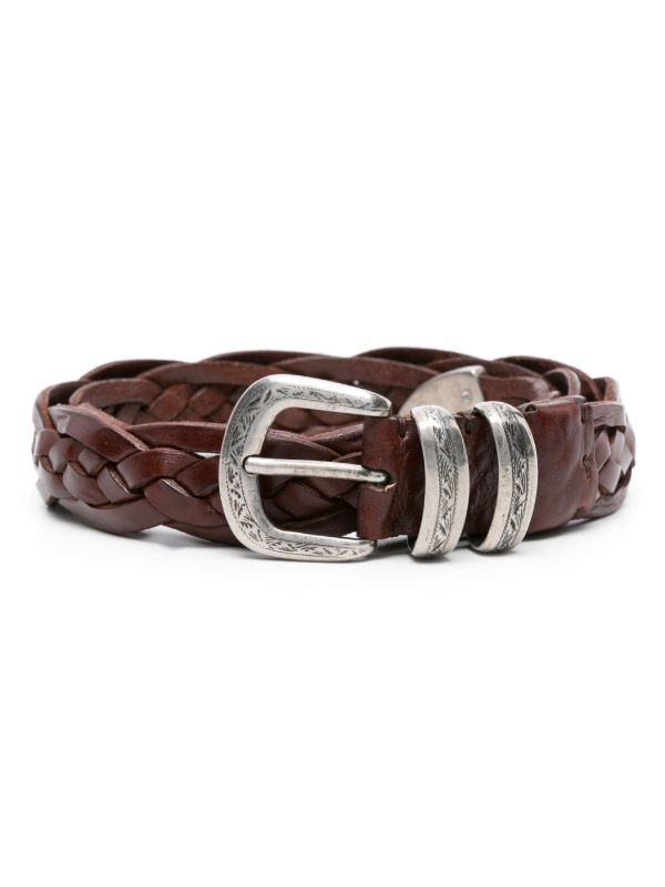 browns Brunello Cucinelli Brown Braided Leather Belt | Browns Belts