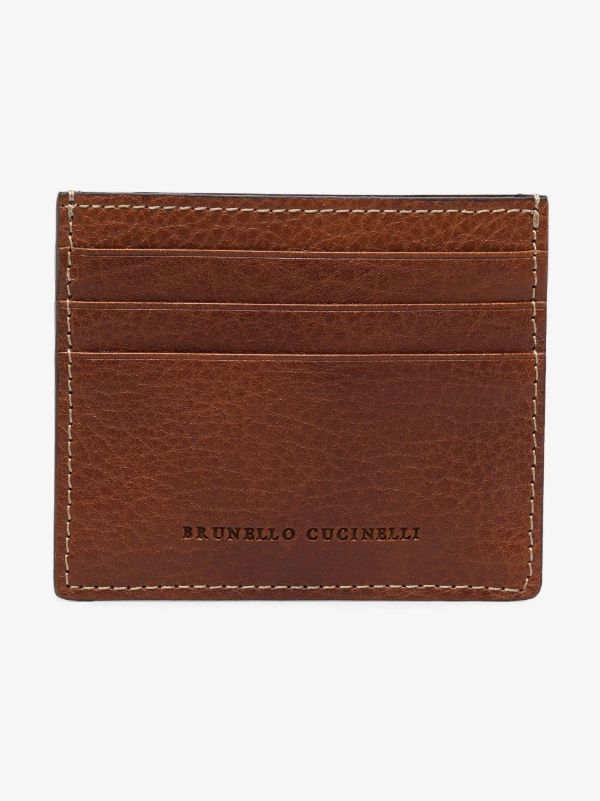 browns Brunello Cucinelli brown leather card holder | Browns Wallets & Billfolds