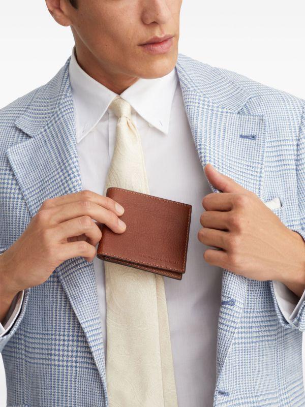 Browns Brunello Cucinelli Brown Logo Leather Bifold Wallet | Browns Wallets & Billfolds