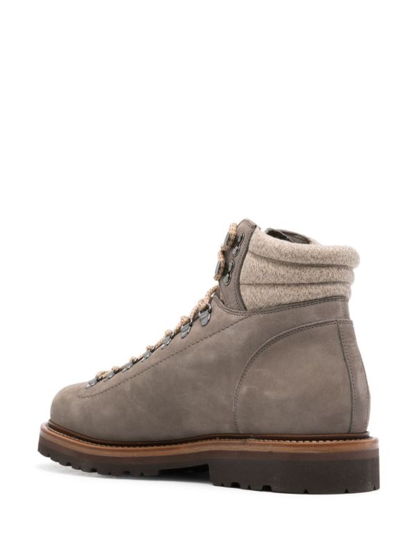 Browns Brunello Cucinelli Lace-Up Leather Mountain Boots | Browns Boots