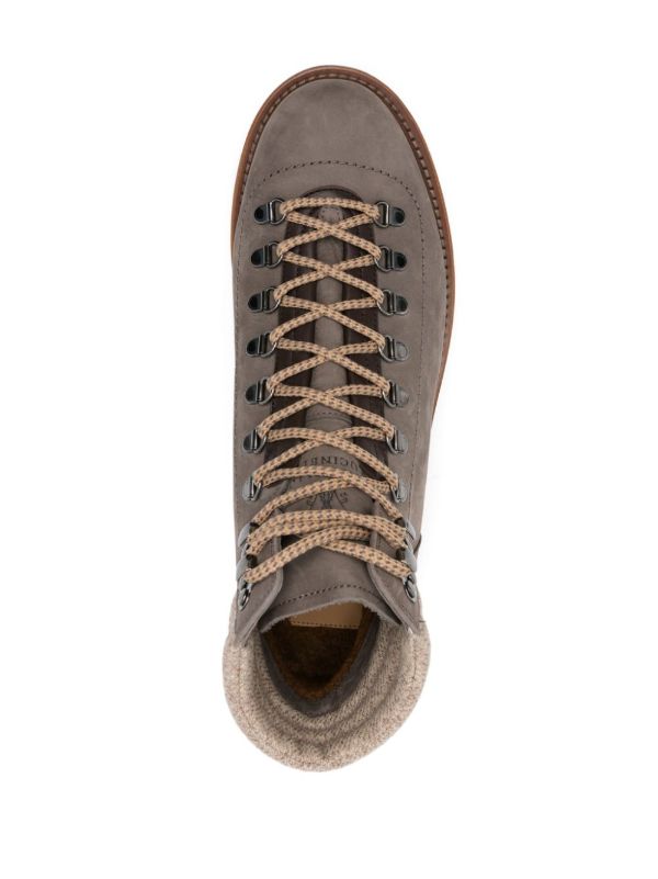 Browns Brunello Cucinelli Lace-Up Leather Mountain Boots | Browns Boots