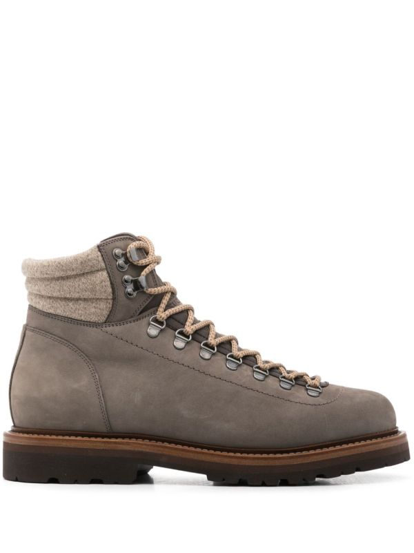 browns Brunello Cucinelli Lace-Up Leather Mountain Boots | Browns Boots
