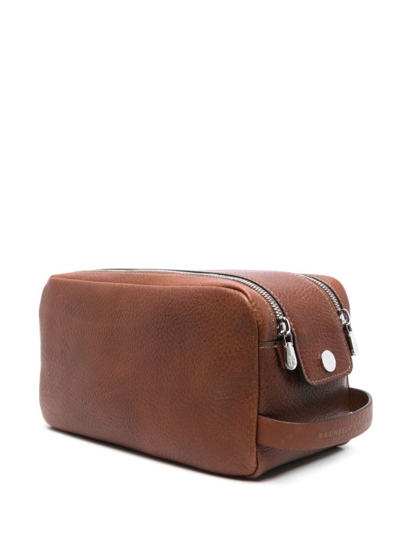 Browns Brunello Cucinelli Leather Wash Bag | Browns Toiletry Bags