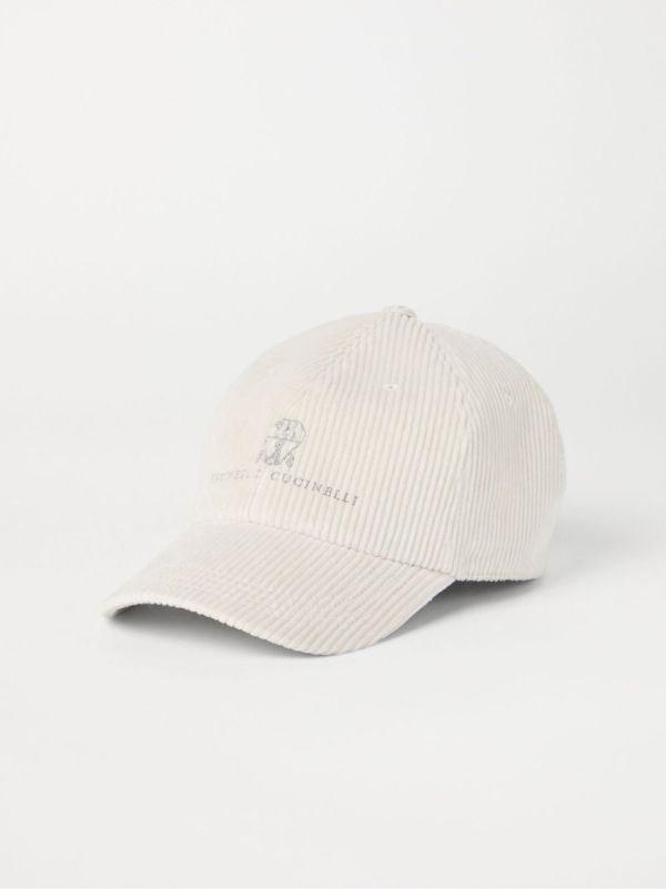 Browns Brunello Cucinelli Logo-Embroidered Corduroy Cap | Browns Hats