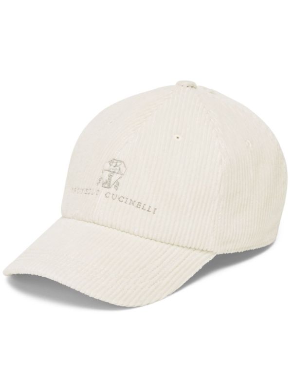 browns Brunello Cucinelli Logo-Embroidered Corduroy Cap | Browns Hats