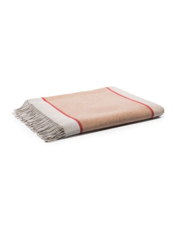browns Brunello Cucinelli Neutral Colour-Block Silk Blanket | Browns Blankets & Throws