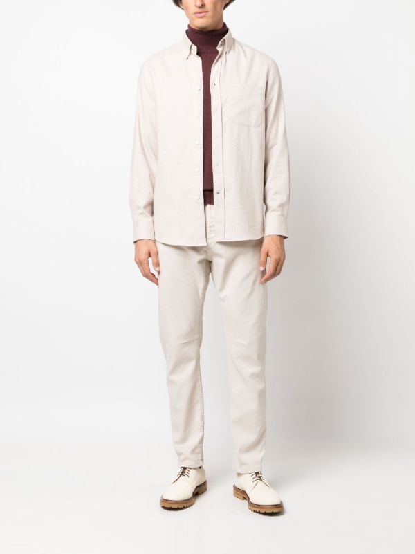 Browns Brunello Cucinelli Neutral Garment-Dyed Tapered Jeans | Browns Tapered Jeans