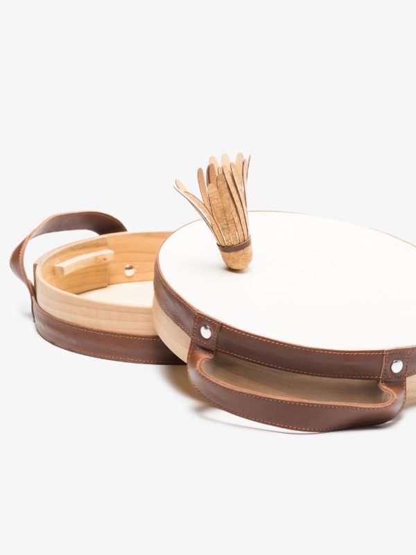 Browns Brunello Cucinelli Neutral Leather And Wood Tamburello Game | Browns Collectibles