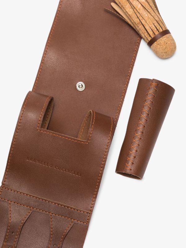 Browns Brunello Cucinelli Neutral Leather And Wood Tamburello Game | Browns Collectibles