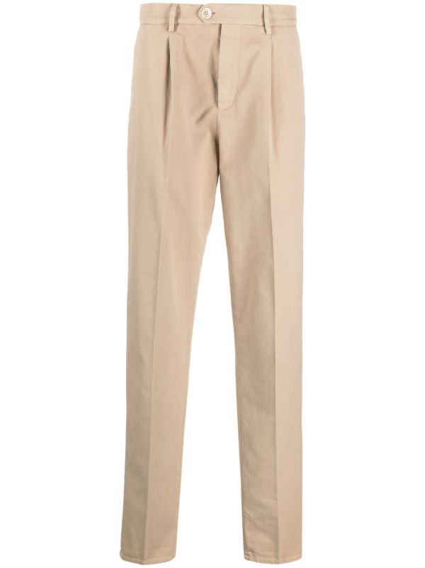 browns Brunello Cucinelli Neutral Straight-Leg Chino Trousers | Browns Chinos
