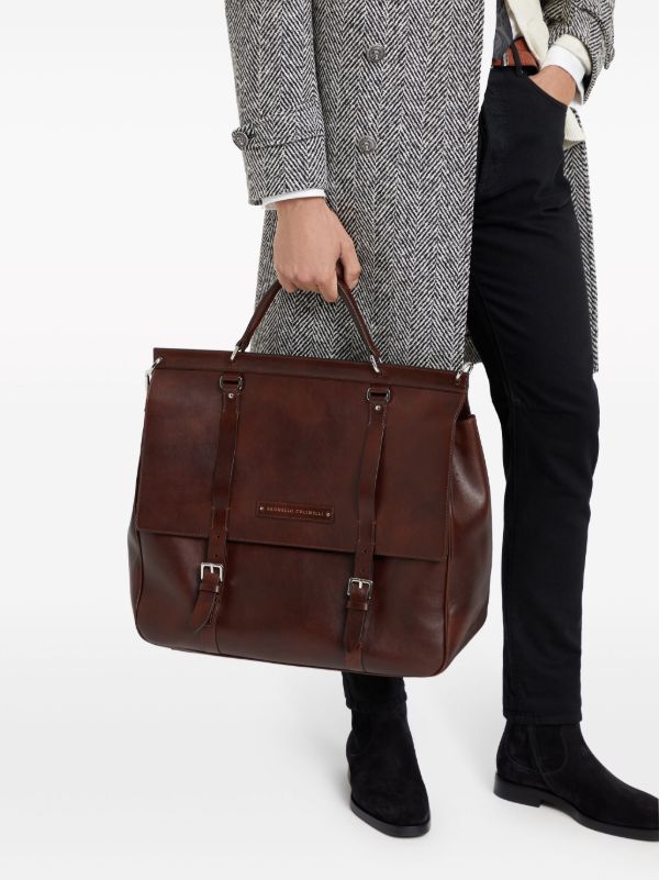 Browns Brunello Cucinelli Purple Leather Tote Bag | Browns Tote Bags