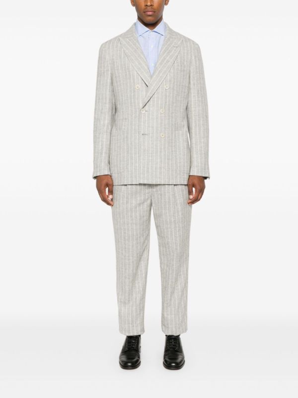 Browns Brunello Cucinelli Striped One-And-A-Half-Breasted Suit | Browns Suit Jackets