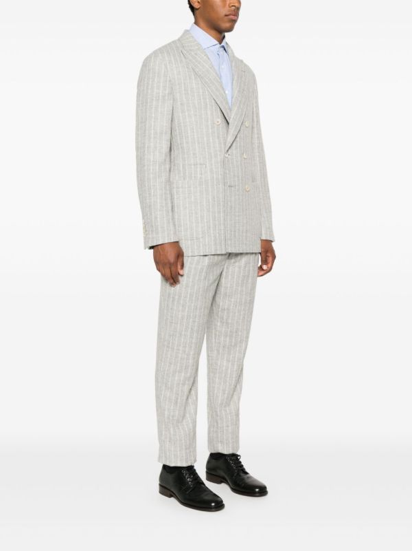 Browns Brunello Cucinelli Striped One-And-A-Half-Breasted Suit | Browns Suit Jackets