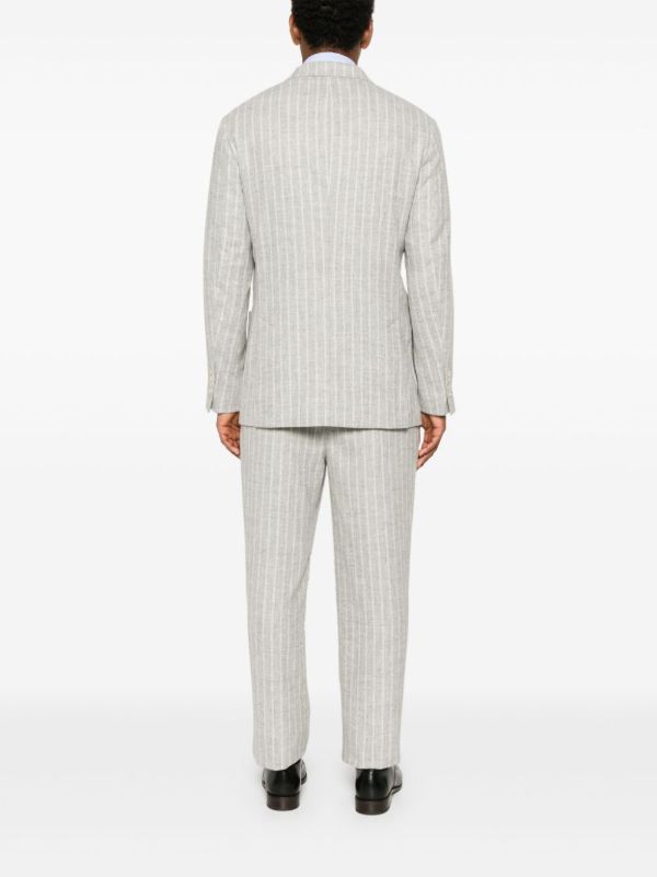 Browns Brunello Cucinelli Striped One-And-A-Half-Breasted Suit | Browns Suit Jackets