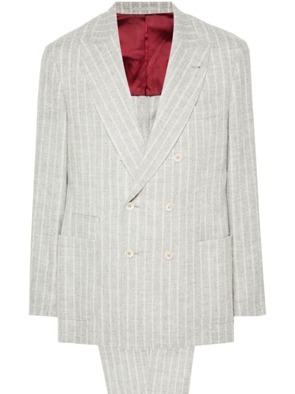 browns Brunello Cucinelli Striped One-And-A-Half-Breasted Suit | Browns Suit Jackets
