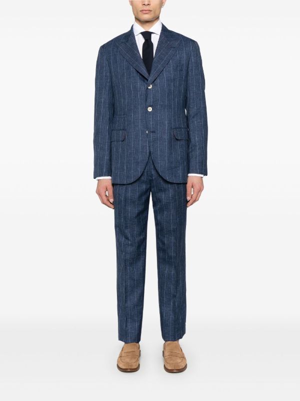 Browns Brunello Cucinelli Striped Suit | Browns Single Breasted Suits