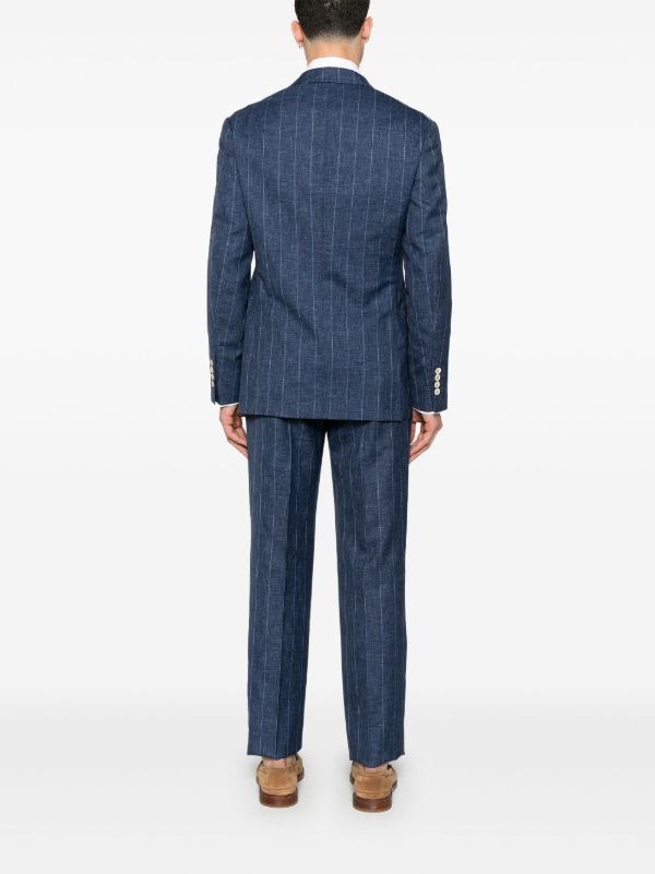 Browns Brunello Cucinelli Striped Suit | Browns Single Breasted Suits