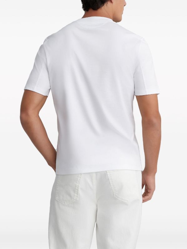 Browns Brunello Cucinelli White Crew-Neck Cotton T-Shirt | Browns T-Shirts