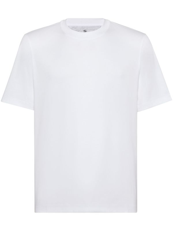 browns Brunello Cucinelli White Crew-Neck Cotton T-Shirt | Browns T-Shirts