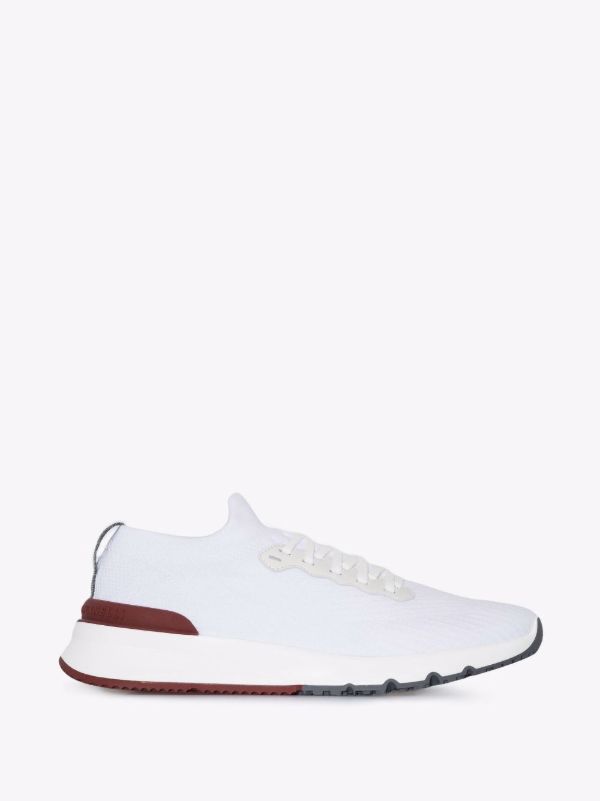 browns Brunello Cucinelli white knitted low top sneakers | Browns Low-Tops