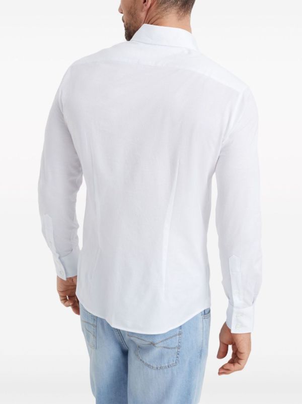 Browns Brunello Cucinelli White Long-Sleeve Cotton Shirt | Browns Shirts
