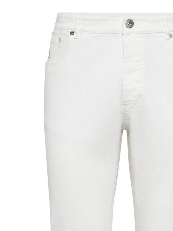 Browns Brunello Cucinelli White Mid-Rise Slim Jeans | Browns Slim-Fit Jeans