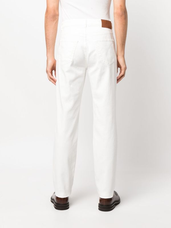 Browns Brunello Cucinelli White Mid-Rise Slim Jeans | Browns Slim-Fit Jeans