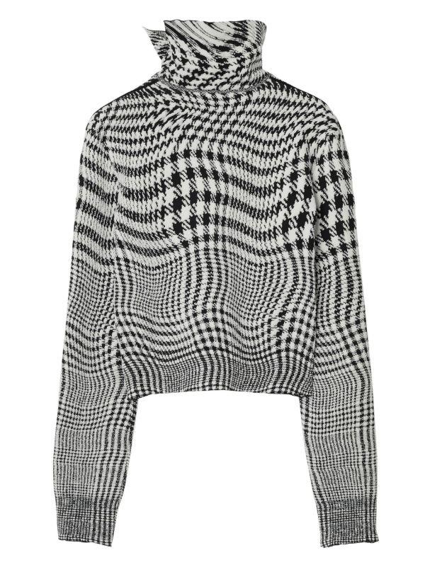 Browns Burberry Black Houndstooth-Jacquard Sweater | Browns Knitted Sweaters
