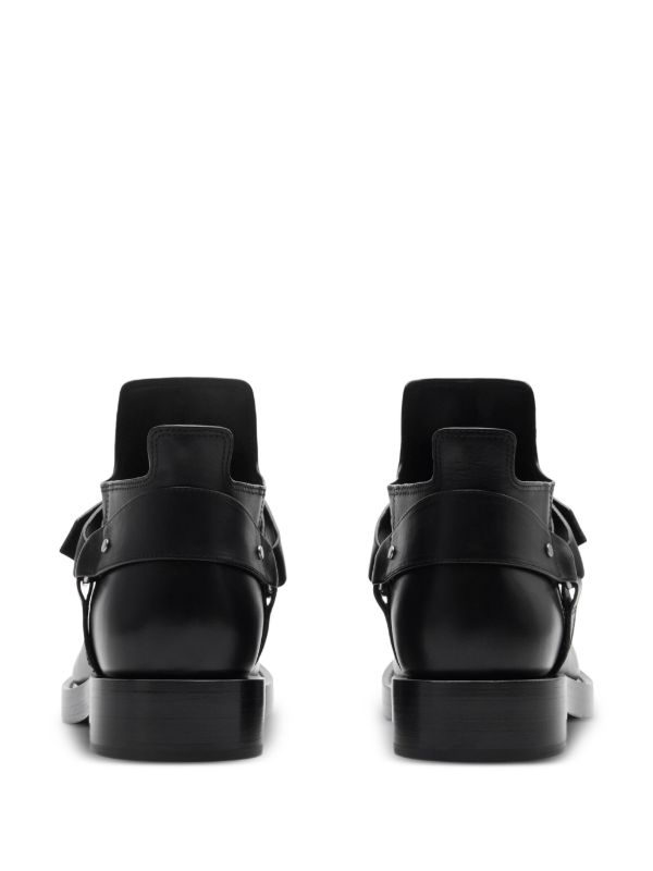 Browns Burberry Black Saddle Leather Boots | Browns Boots