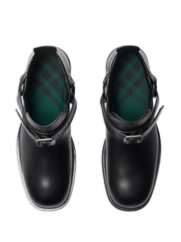 Browns Burberry Black Saddle Leather Boots | Browns Boots