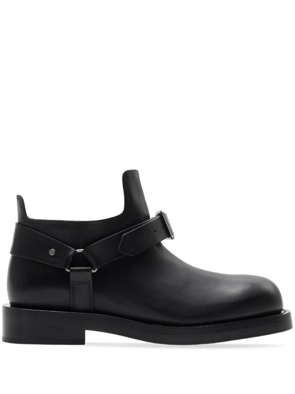 browns Burberry Black Saddle Leather Boots | Browns Boots