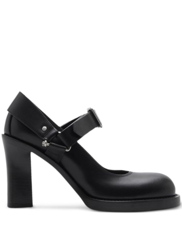 browns Burberry black Stirrup 85 leather pumps | Browns Pumps