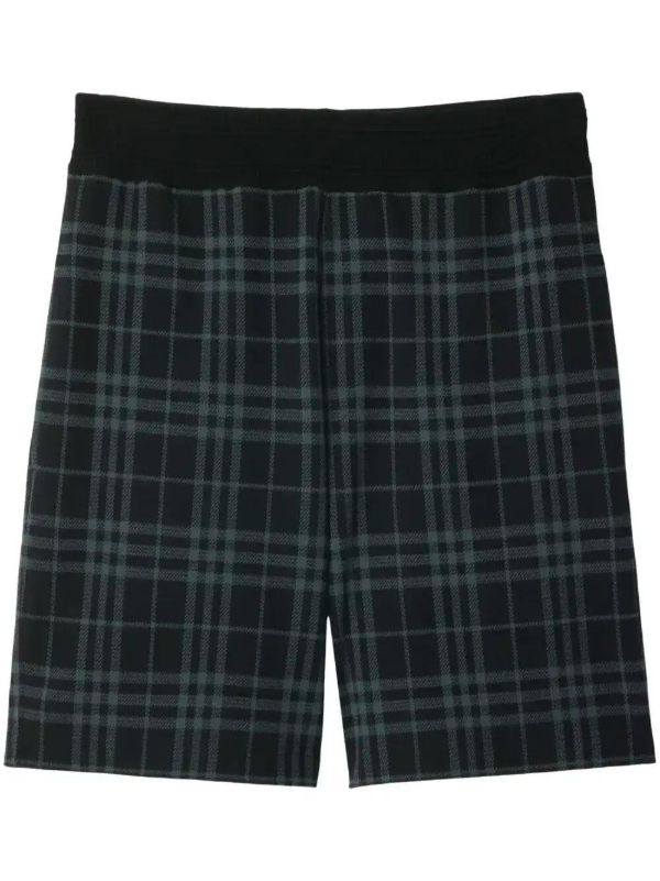 browns Burberry Blue Checked Shorts | Browns Track & Running Shorts