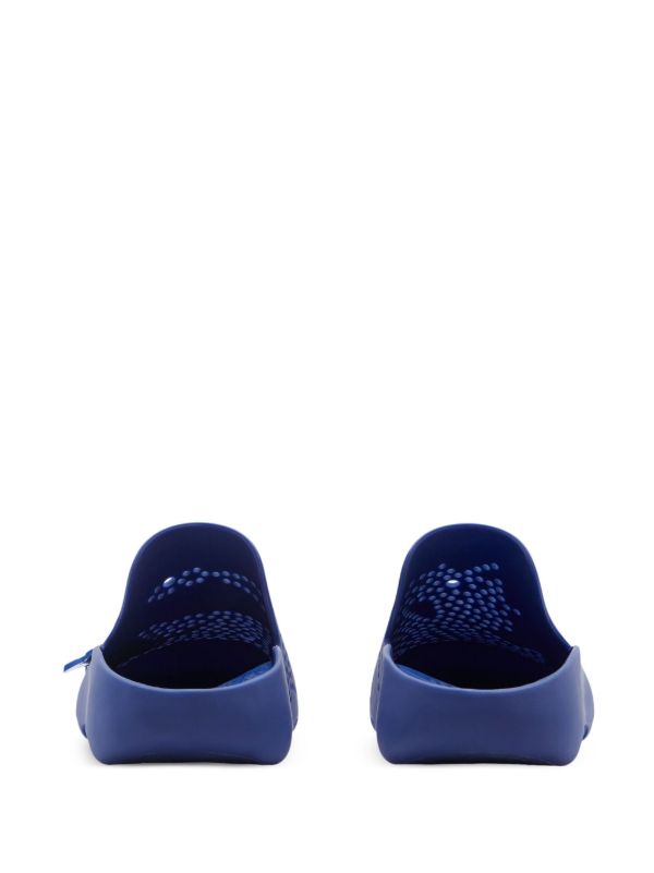 Browns Burberry Blue Stingray Perforated Slippers | Browns Slippers