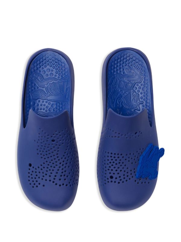 Browns Burberry Blue Stingray Perforated Slippers | Browns Slippers