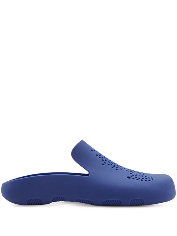 browns Burberry Blue Stingray Perforated Slippers | Browns Slippers