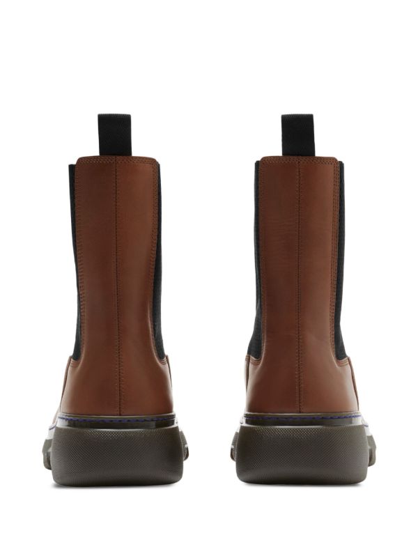 Browns Burberry Brown Creeper Leather Chelsea Boots | Browns Boots