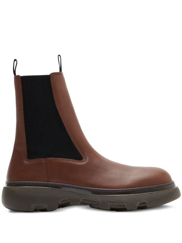 browns Burberry Brown Creeper Leather Chelsea Boots | Browns Boots