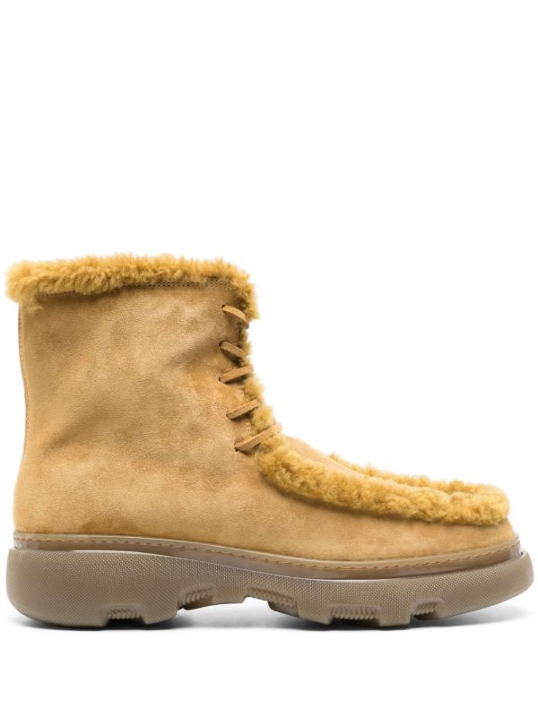 browns Burberry Brown Creeper Suede Boots | Browns Boots