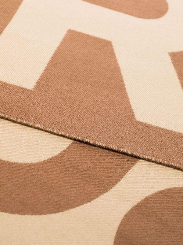 Browns Burberry Brown Logo Wool Jacquard Scarf | Browns Scarves