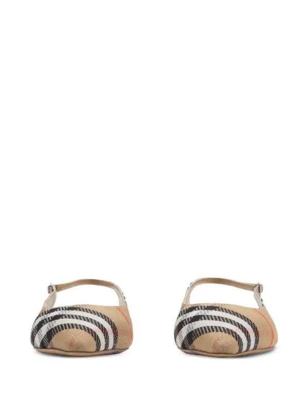 Browns Burberry Check Birdie Ballet Flats | Browns Ballerina Shoes