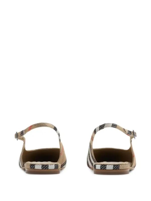 Browns Burberry Check Birdie Ballet Flats | Browns Ballerina Shoes